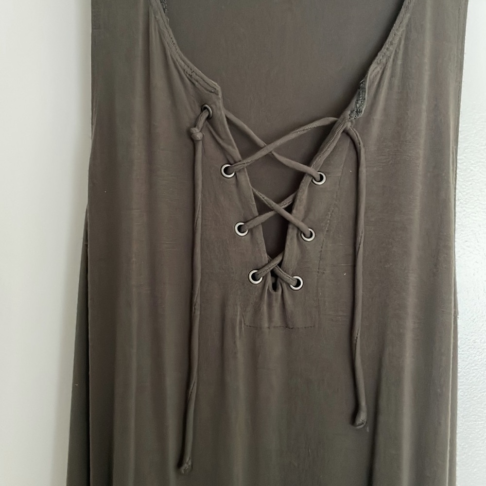 Socialite olive green sundress; size small